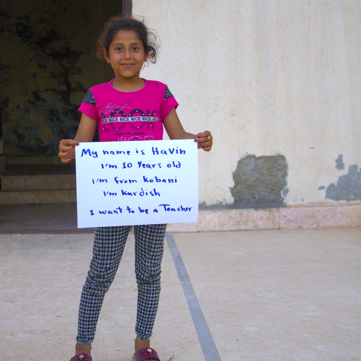 RecognizeMeProj's tweet photo. Havin dreams of being a teacher. Only 10, she loves learning, enchanted by a quest for knowledge. Havin’s life is in jeopardy as Turkish attacks destabilize northeast Syria. Join us in recognizing Havin, say her name!
#RecognizeMe #AANES #NortheastSyria #HumanRights https://t.co/Ml7vA2WacS
