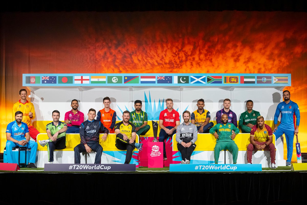 All the 16 captains in one frame 📸 🤩

#NewCoverPic | #T20WorldCup