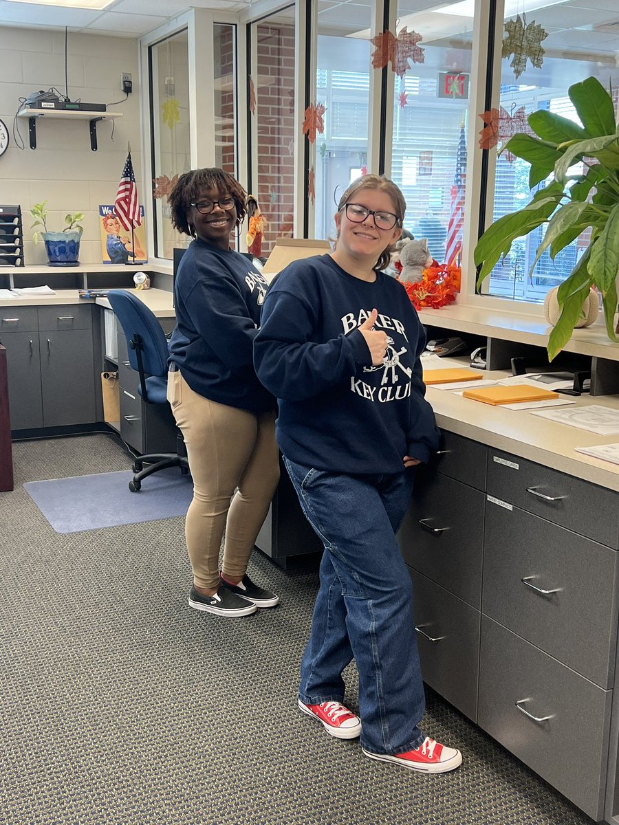 It’s a Friday afternoon and Ms. Heather, our wonderful registrar is stressing to print report cards and who should appear???? Two wonderful members of Baker High School  Key Club to help get the job done!!!!! #BeExtraordinary #LearningLeading <a href="/BakerHighNews/">Baker High School</a> <a href="/MobilePublicSch/">MobilePublicSchools</a>