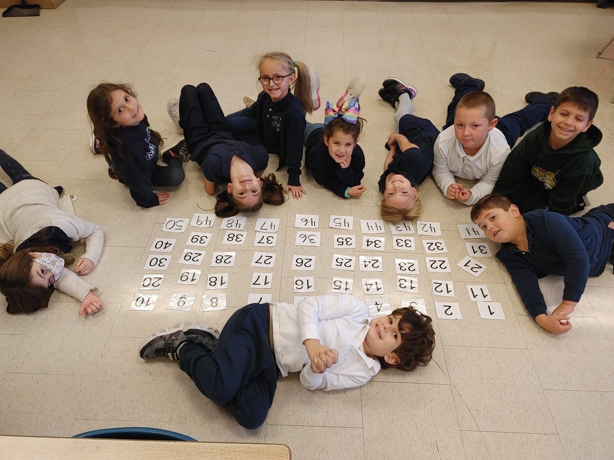FeraBunch's tweet photo. How fast can they organize the number from 1 to 50? ... Our best time so far: 2 minutes, 32 seconds #1to50 #teamwork #lookingforpatterns #letsgetunder2minutes @MaryWardNF https://t.co/2tzxiOdKqy