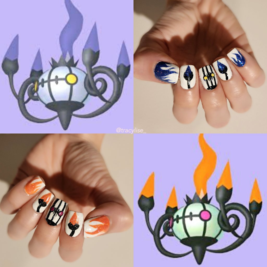Litwick #PokemonGOCommunityDay about to start in 30ish mins! Been looking forward to it for the last 2 weeks (in case you couldn't tell! 😆) 

Here's my best PoGo manicure yet 💅🥹 Took me 5 hours to do 🥹 Hope you like it as much as I dooo... Happy CD everyone! ✨️💯