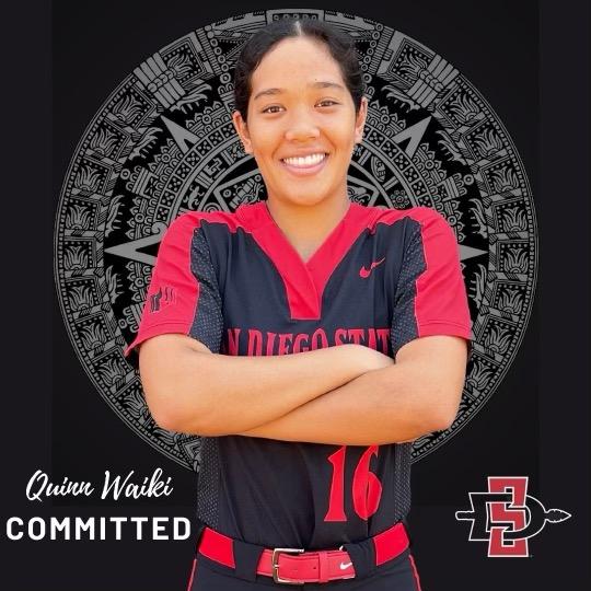 COMMITMENT ALLERT!!!! Congratulations to 2024 SS Quinn Waiki on her commitment to San Diego State University. The Aztecs got a great one! We are so proud of you Quinn!