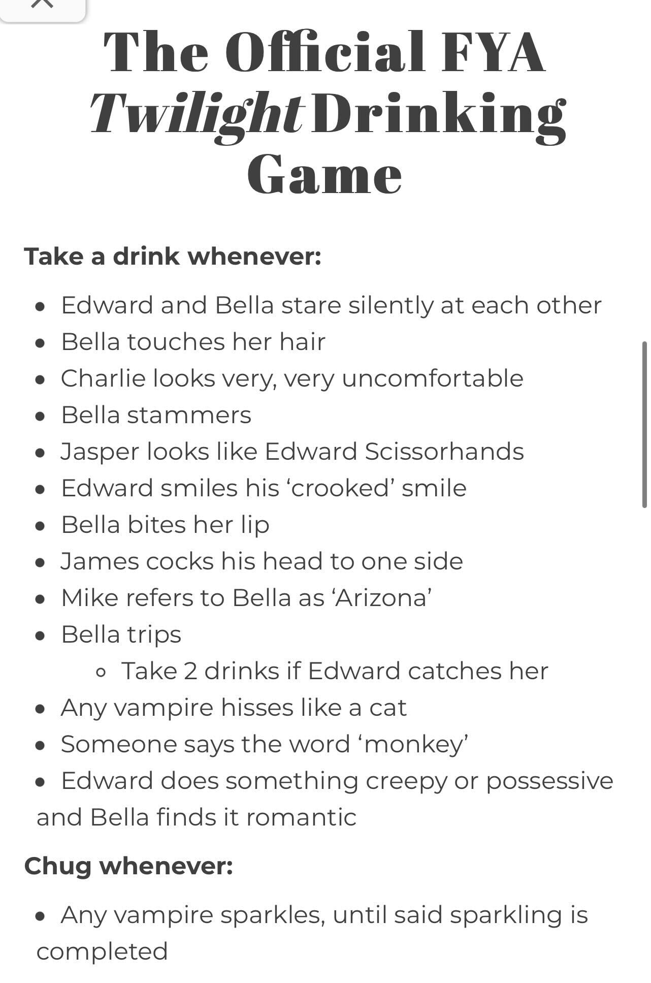 Twilight Drinking Game JordenDanthai