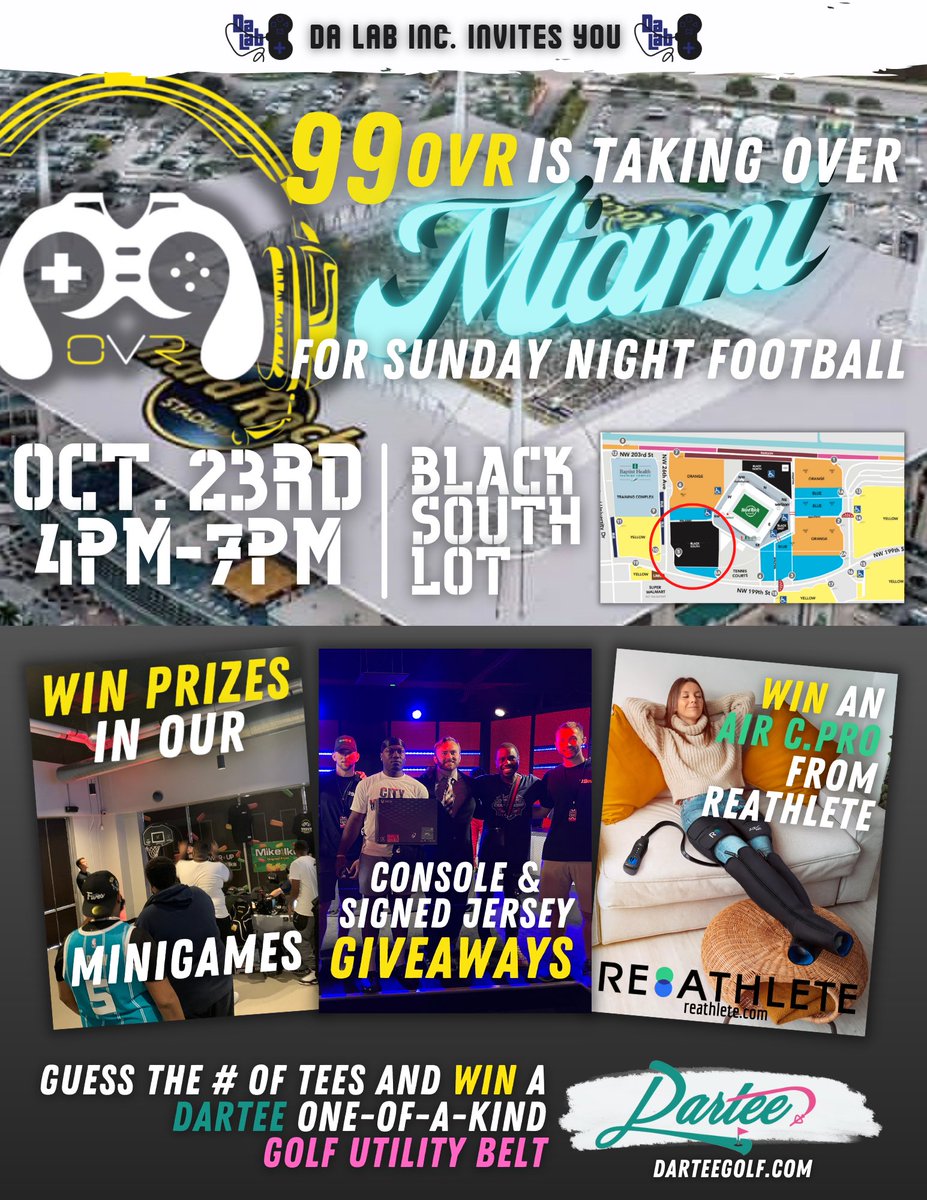 99ovrgg's tweet photo. 💥 ATTENTION GAMERS IN MIAMI 💥

Find our booth outside Hard Rock Stadium🔥🔥

🏈 Steelers 😎 v. Dolphins 🐬 
📍 Black South Parking Lot
🗓 Sunday, October 23rd
⏰ 4pm-7pm

🤝 Tag a friend in Florida who should come through!

✨https://t.co/4N7zS61yFx https://t.co/Z89uhzG87k