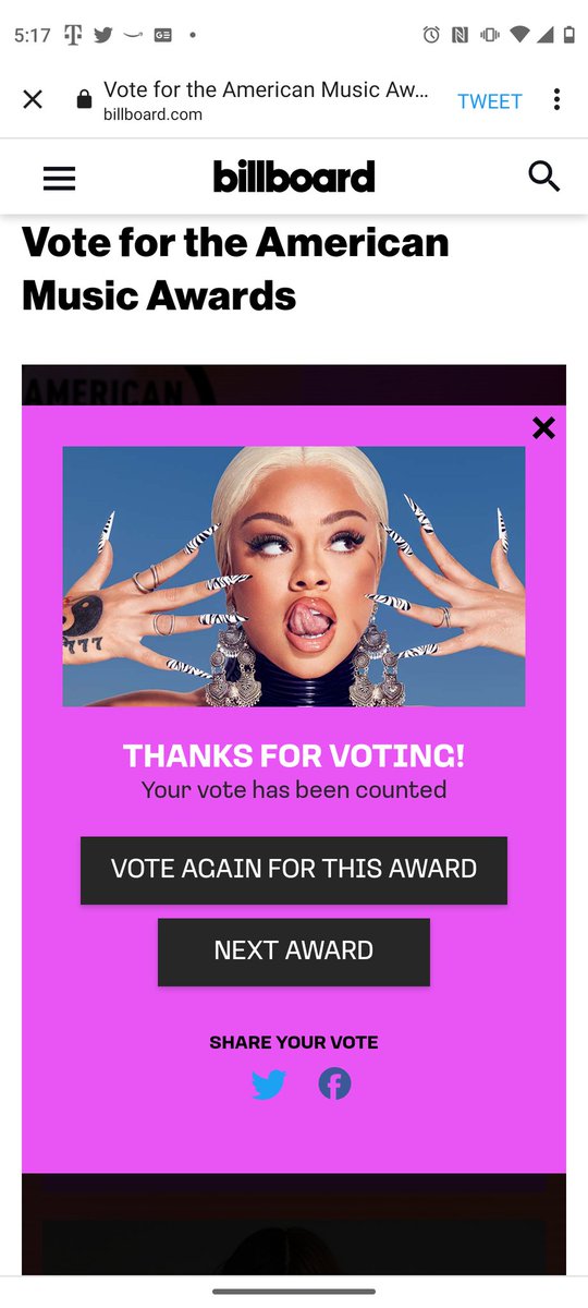 ChynA_D0ll09's tweet photo. I just voted for Latto for NEW ARTIST OF THE YEAR at the #AMAs. @Latto https://t.co/PRq6tHa0Ox