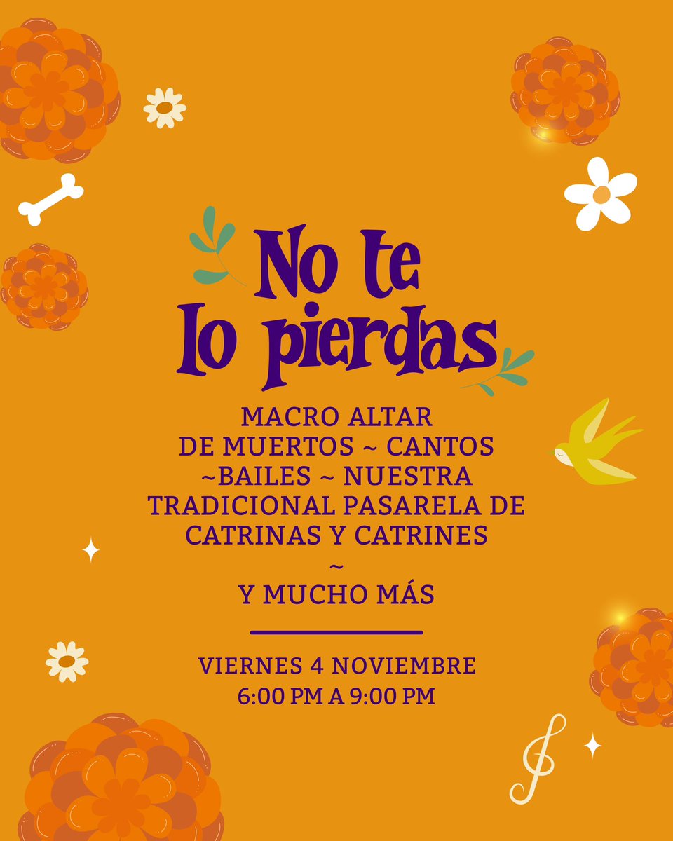 ColegioUnionMex's tweet photo. ¿Estás listo para nuestro Festival del Día de muertos?

🗓️ Se llevará a cabo el próximo 4 de noviembre en nuestras instalaciones.

¡No te lo pierdas! 💀✨

#ColegioUniónMéxico #FestivalDíaDeMuertos #DíaDeMuertos https://t.co/IJaXgqBIBC