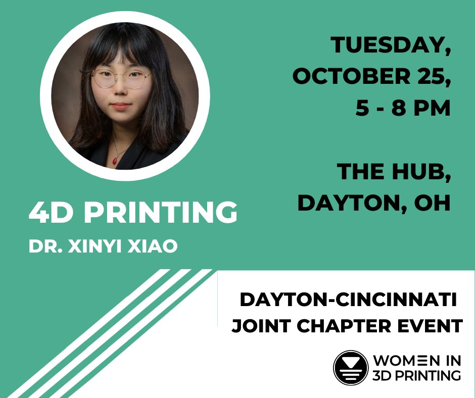 emilymcory's tweet photo. Come to a great talk hosted by @Wi3DP Dayton and Cincinnati chapters. Tues Oct 25 at @TheHubDayton. #3dprinting #AdditiveManufacturing #womenintech
#WomeninScience #WomenInSTEM
https://t.co/LLsRuKqIb8 https://t.co/UXJLLF0NEe