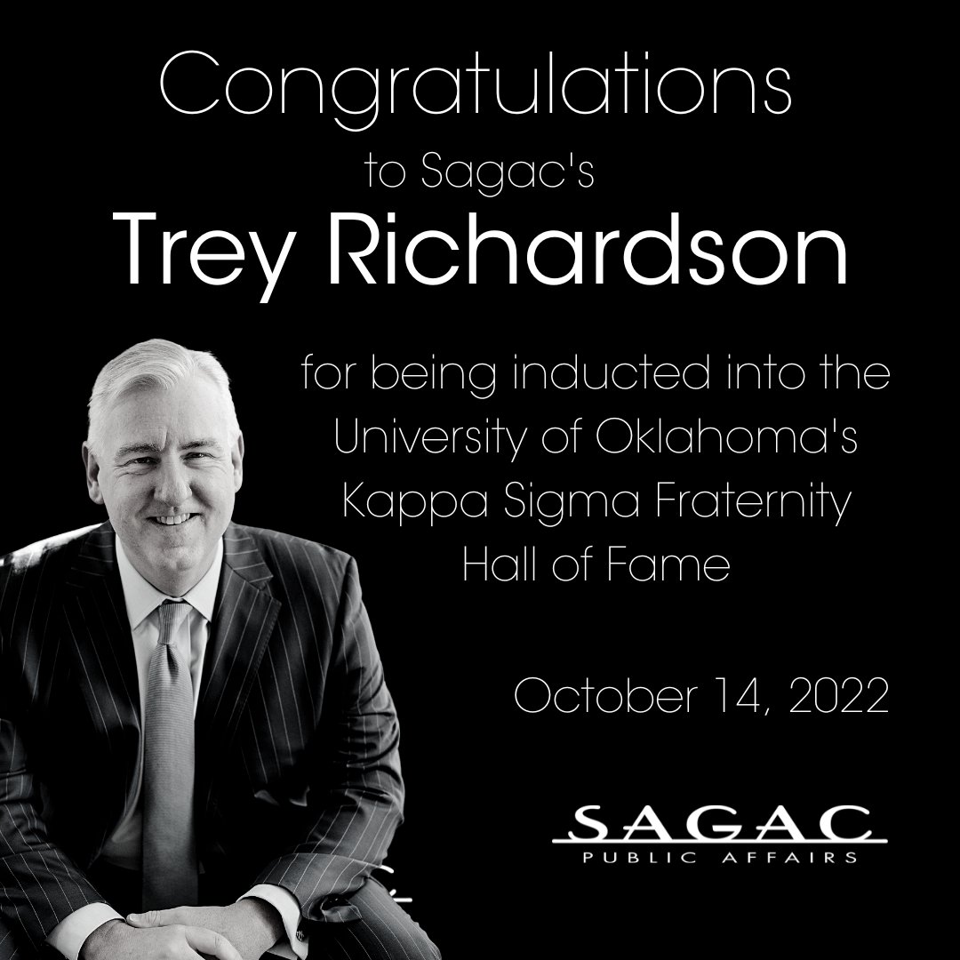 Sagaconline's tweet photo. Join us today in congratulating Sagac Founding Partner Trey Richardson!

Today, Trey will be inducted by the Gamma-Kappa Chapter of Kappa Sigma Fraternity into their Hall of Fame. 

Congratulations Trey! 

#Sagac #PublicAffairs #GSD #Congrats https://t.co/44uLvVo4dB