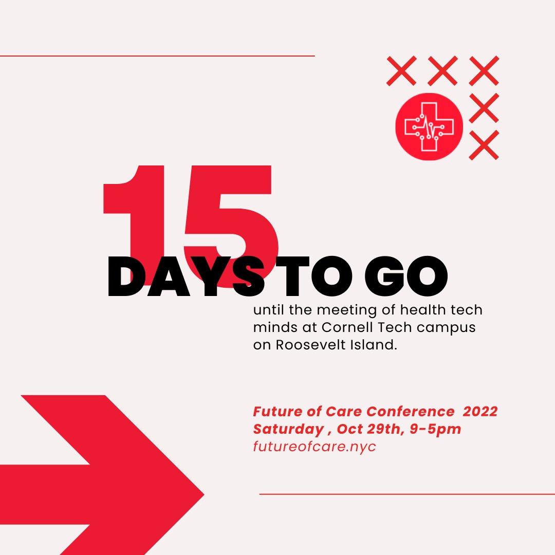 The countdown begins! Don't forget to register at futureofcare.nyc
#futureofcarenyc #futureofcare #FOC2022 #futureofcareconference2022 #medtech #healthtech #health #innovation #healthcarenyc #futureofcarenyc2022