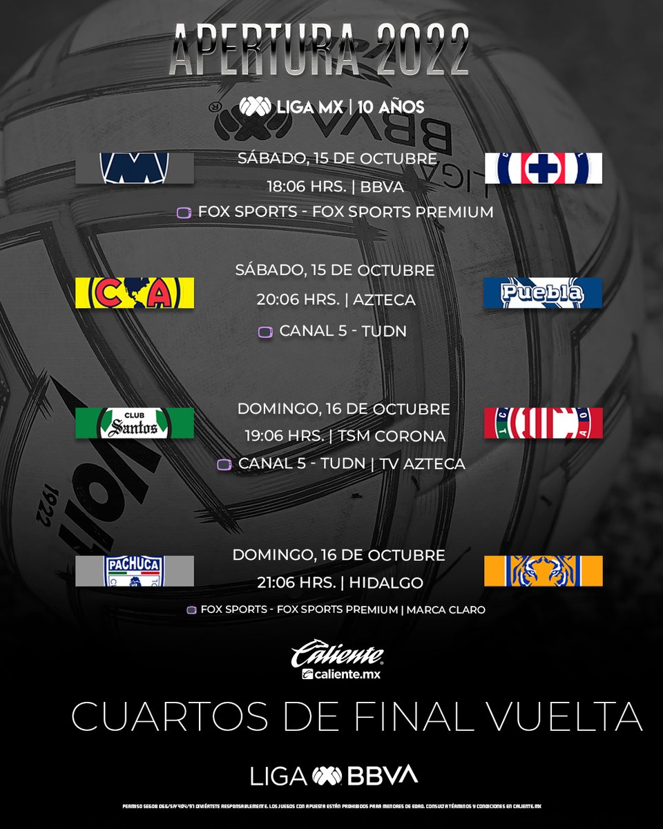 amusement negative eruption Liga MX: Partidos de Liguilla de hoy, canales de transmisión, fechas y  horarios de los cuartos vuelta Apertura 2022 | Futbol Total