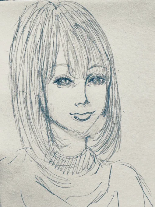この前ノープランで描いたらくがきを修正しました! ちょっとだけいい感じになりました! #アナログイラスト #アナログ絵 #イラスト練習中 #イラスト成長記録 #イラスト好きな人とつながりたい