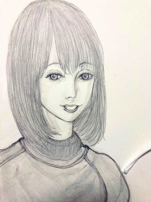 この前ノープランで描いたらくがきを修正しました! ちょっとだけいい感じになりました! #アナログイラスト #アナログ絵 #イラスト練習中 #イラスト成長記録 #イラスト好きな人とつながりたい