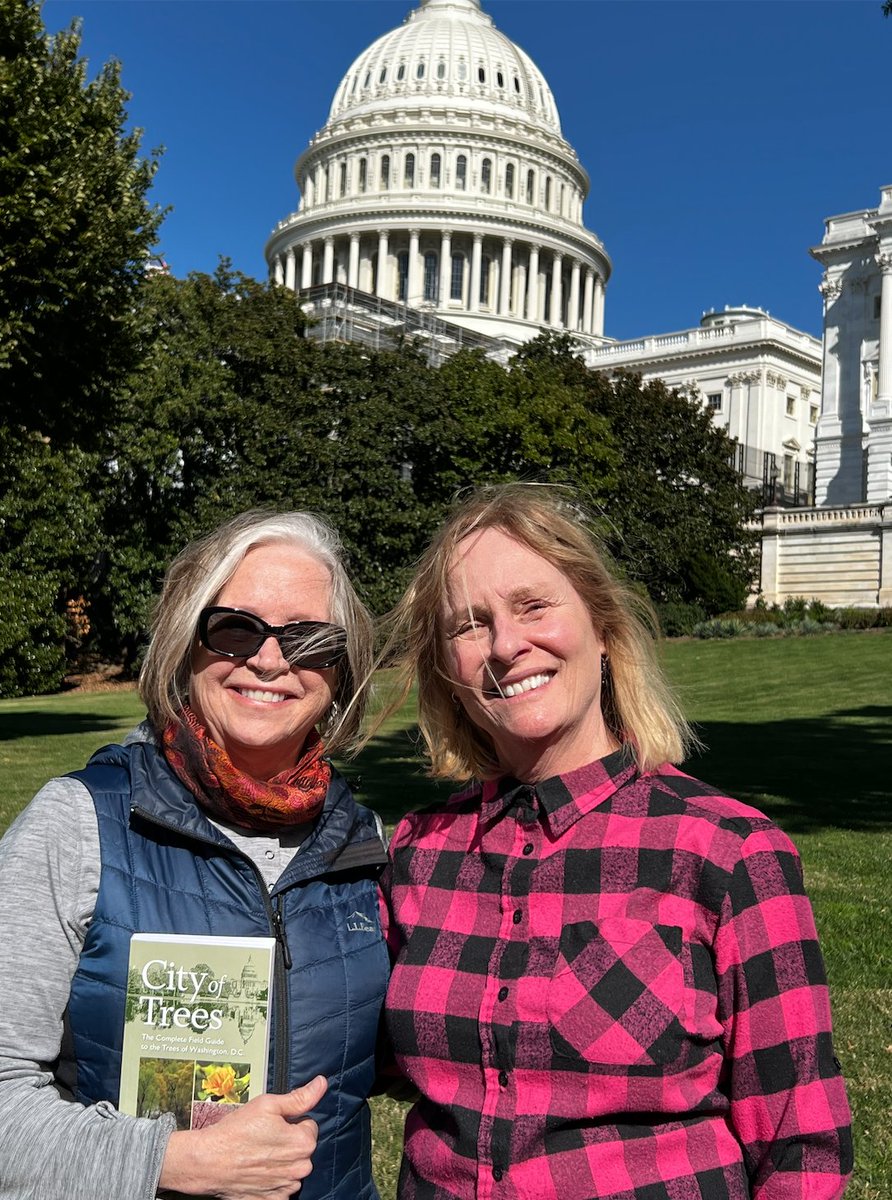 Polly Alexander and I visited the Capitol together this week to see our old friends-the trees! Started working on the first edition of “City of Trees” almost 45 years ago. The grounds, designed by Frederick Law Olmsted, are now officially called the “Capitol Grounds &amp; Arboretum.”