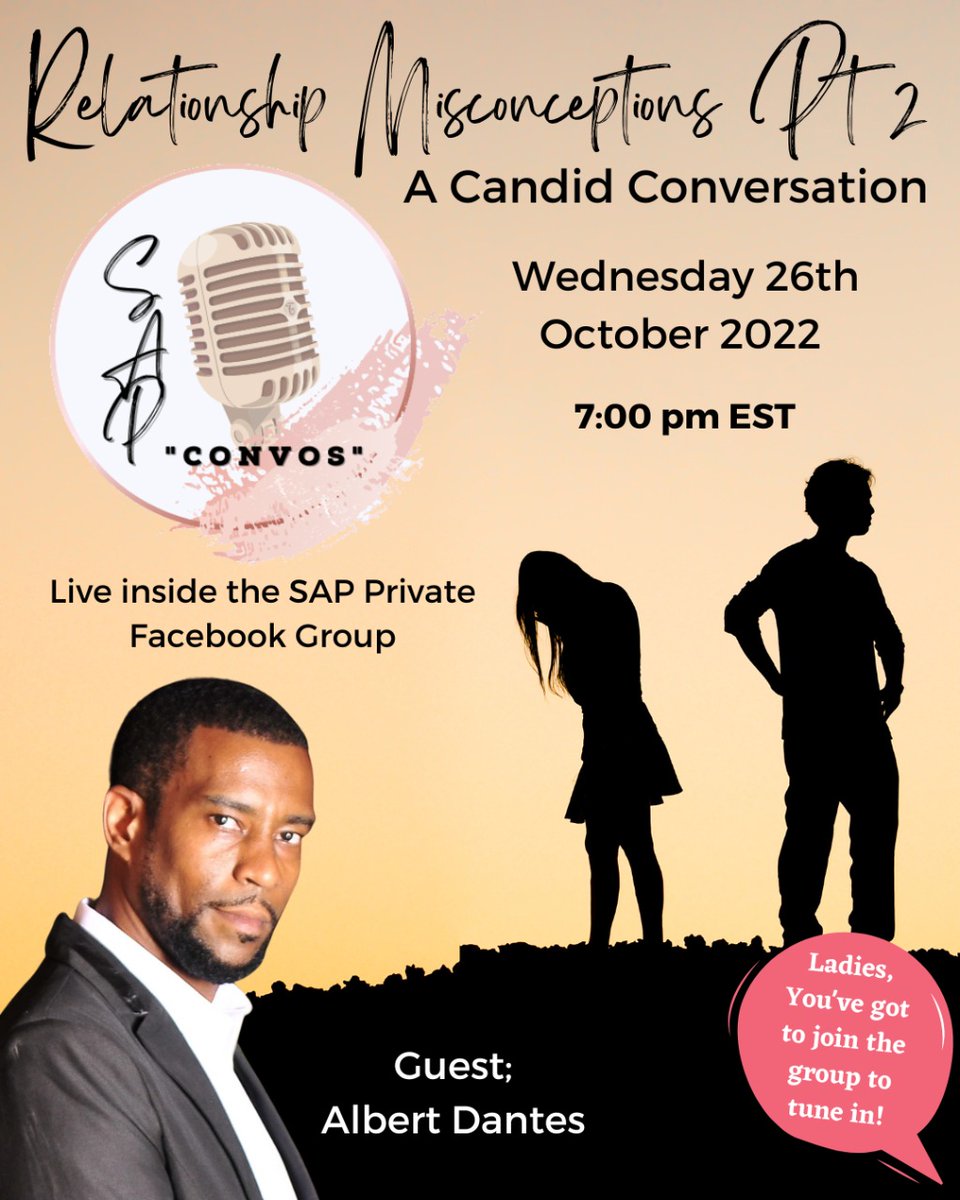 dopmvmt's tweet photo. Our Weekly Sessions have never stopped Queens! But we have our SAP Convos we do monthly, exclusively streamed inside our Private Facebook Group. Look for us! Join us on October 26th! Ladies only!!

#womenintech #WomenWhoCode #single #married #relationships https://t.co/I5erDbq14i