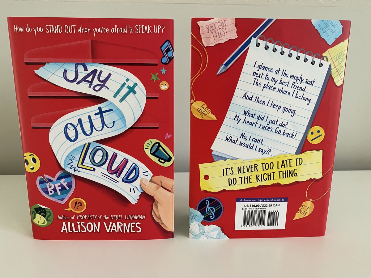 I’m doing a #NationalBullyingPreventionMonth #giveaway! 2 winners will receive a signed copy of #SayItOutLoud, which is full of middle school angst about doing the right thing, the bystander effect, stuttering, &amp; musical theater.

1) F
2) RT
3) Tag friends

Ends 10/21. US only.