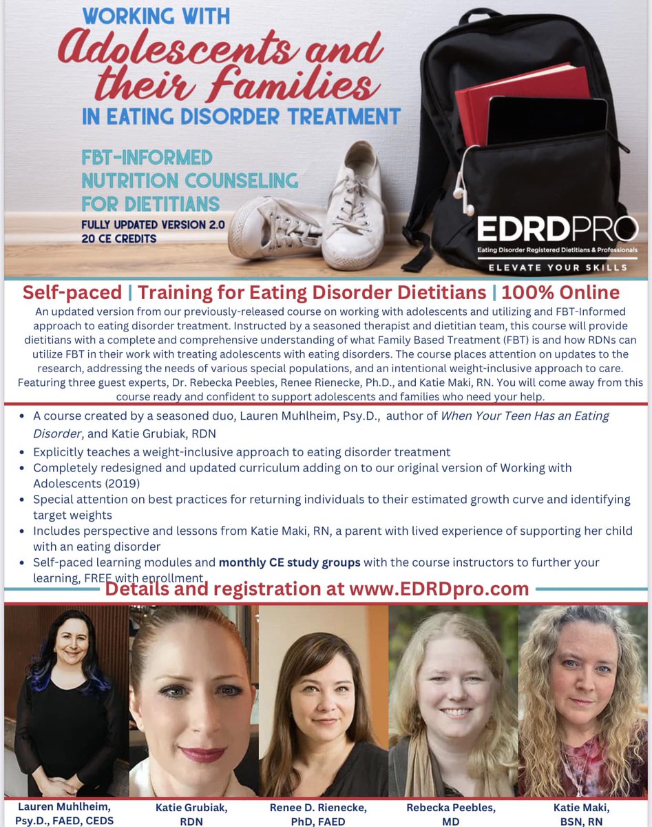 I am so excited to be able to help train more dietitians to support families using an FBT approach with @EDRDPro. Training is reduced in price through Oct 15. Register here: edrdpro.com/fbt-informed-e…