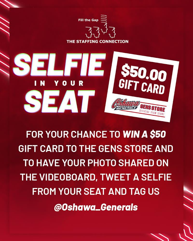 Oshawa_Generals's tweet photo. Smile GensNation😁

Send us a Selfie in Your Seat presented by @filling_the_gap for your chance to win a $50 gift card to the Gens Store!

Tag us and share your seat location for a chance to win!

#OSHvsOTT https://t.co/xqxKJ0DFnL