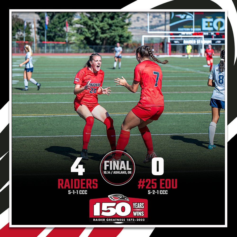 👀👀👀👀
🔴 6' Touey (Bertani)
🔴 27' Mauk
🔴 47' Johnson (Santander)
🔴 47' Mauk (Johnson)

1st NAIA Top 25 win of the year for <a href="/SOU_WSOC/">Southern Oregon University Women’s Soccer</a>!
