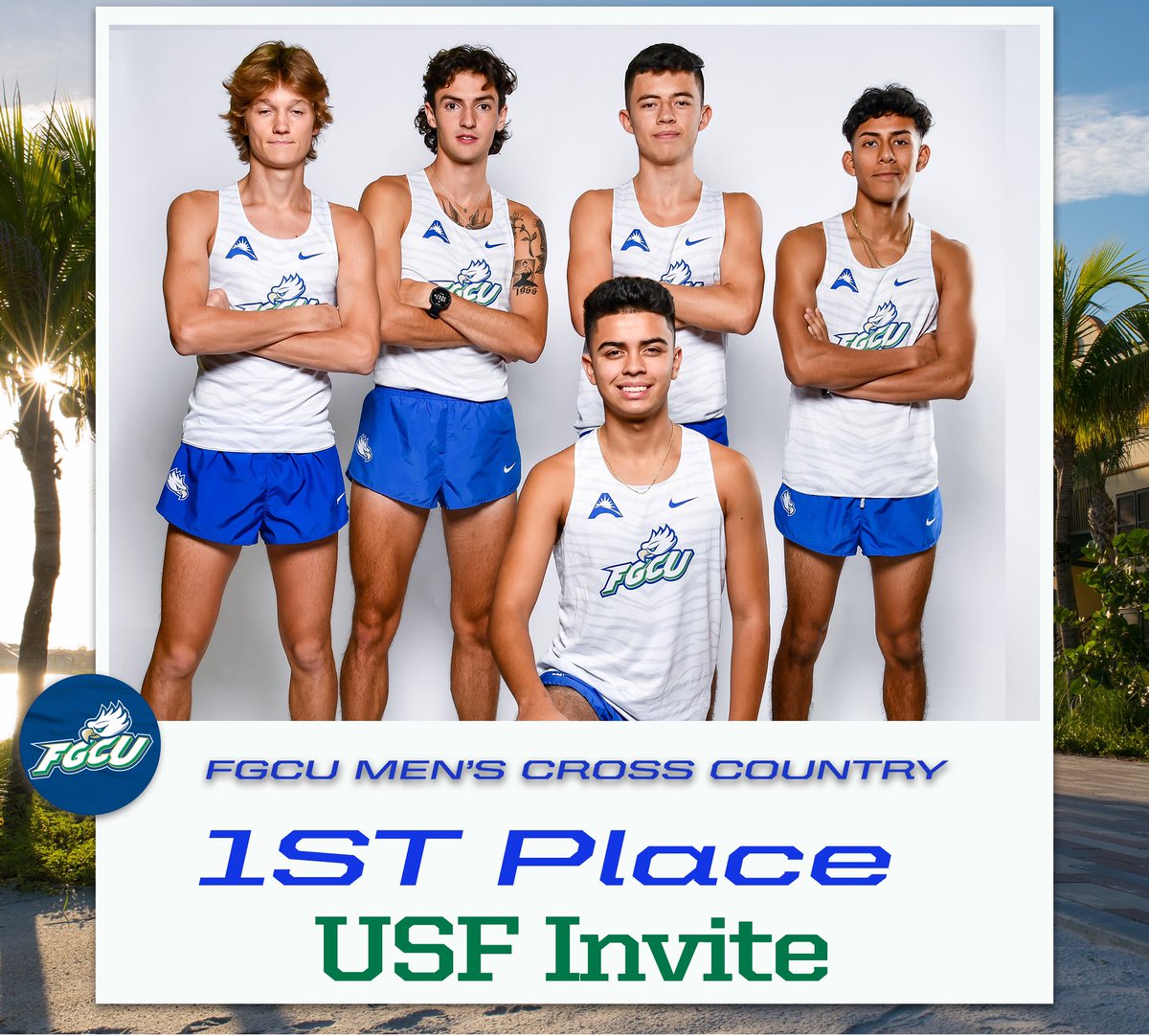 FGCU_XC's tweet photo. 🎉CHEERS 🎉

Men’s cross country just won the USF Invitational !!!

#WingsUp 🤙 🦅🏃🏼 https://t.co/JDBHbfXJrg