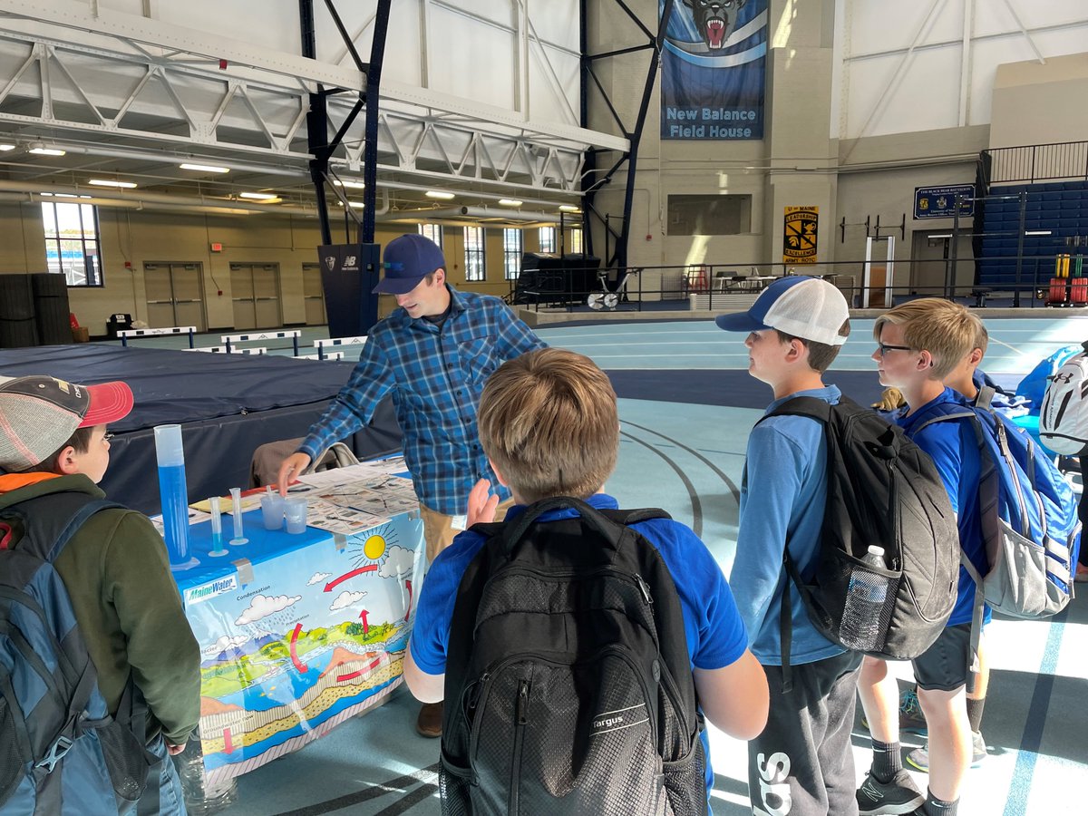 MaineWater's tweet photo. We had a great time at the 2022 Northern Maine Children's Water Festival this week! Over 200 5th and 6th graders visited us, learning how much water on earth is available to drink, information on the water cycle, and how we use GIS technology to maintain our water systems. https://t.co/R2Dt4vV7hH