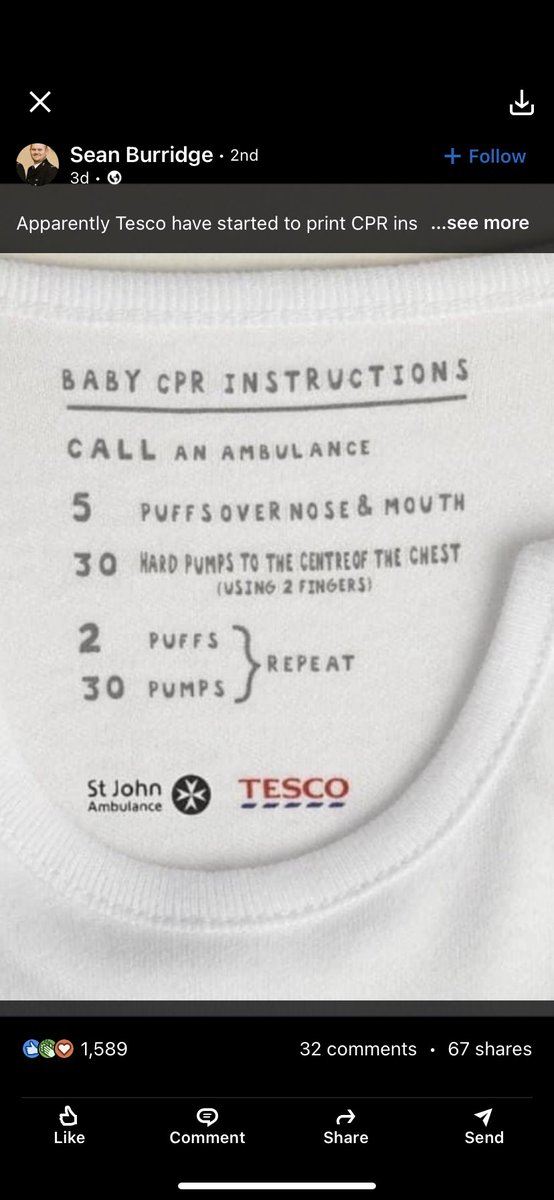 Superintendent Helen Brear on Twitter "Tesco have started to print CPR instructions on baby