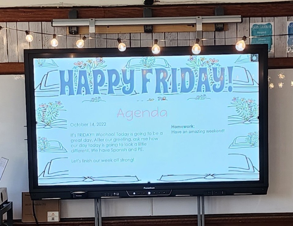 FSD_Ms_Carroll's tweet photo. Such a great end to the week... Even if some moments were bittersweet. We got our new Promethean Board. I received my first official Viking swag. And we had to say "see you soon," to Mr. Bonito. https://t.co/v0GvEZ7N7s