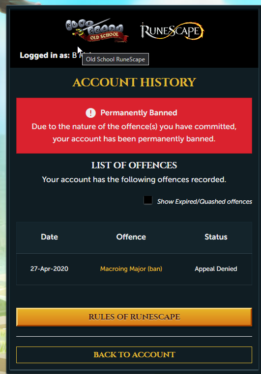 MemeCaptainn's tweet photo. @JagexSupport Perm Ban first time offence 8,000+ hours nearly maxed w/ all capes 17 pets. It's been two whole years and I'm unable to perfectly explain the situation with a small amount of characters. I've since maxed one other acc and maxing a 10hp currently... Pls hear me out.. https://t.co/5t0zSlGZGG