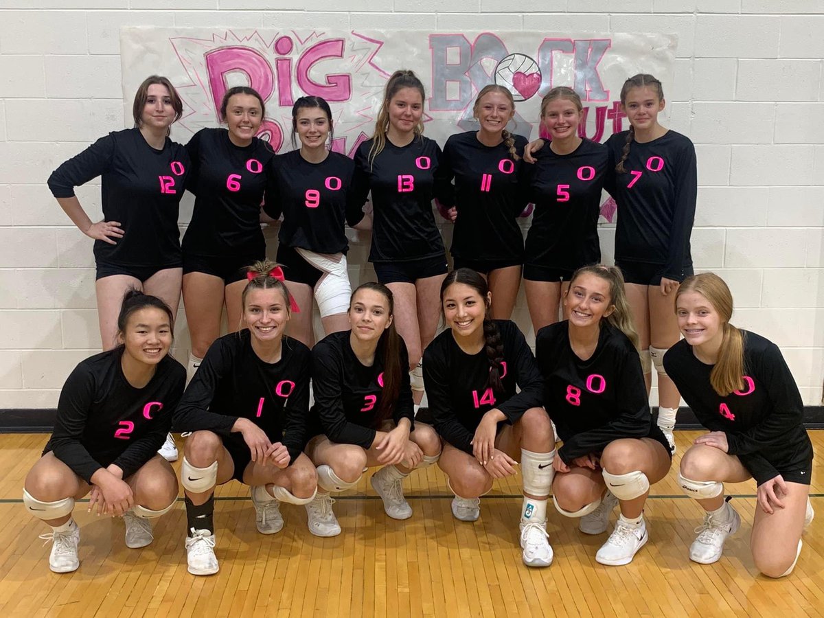 Dig Pink this whole month! We will be selling headbands, ribbons, T-shirt’s and cake pops again at our game on 10/25! 🏐🎀