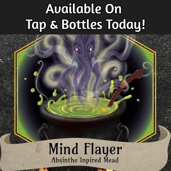 SnFMeadery's tweet photo. Mind Flayer Releases on tap &amp; in bottles today!
Anise, wormwood, fennel, and alfalfa is blended with Mesquite Blossom honey for a unique taste not for the faint of heart!
.
.
.
.
#scaleandfeather #scaleandfeathermead #absintheinpired #greenfairy #mead https://t.co/5ngJymBfrp
