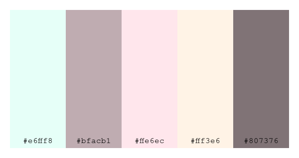 ColPaletteBot's tweet photo. Beep beep, here's a pretty color palette for you!
color-scheme.js parameters used:
- hue: 201
- variation: pale
- colors: #e6fff8, #bfacb1, #ffe6ec, #fff3e6, #807376
Have a lovely evening!
#twitterbot #colorpalette #colors #palette #prettycolors https://t.co/dxWkKwkiTR
