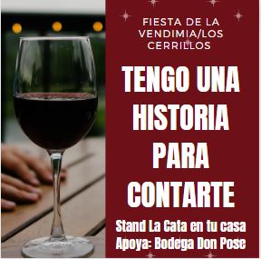 Mañana si estás en Los Cerrillos o querés visitar la fiesta de la vendimia, te espero en el stand de <a href="/LaCataEnTuCasa/">LacataEntuCasa</a>  
<a href="/LosCerrillos_U/">Municipio Los Cerrillos</a> 
En La Criolla, desde las 20 horas.
Junto a los vinos de la bodega Don Pose.
Los Cerrillos #Lugardeencuentros