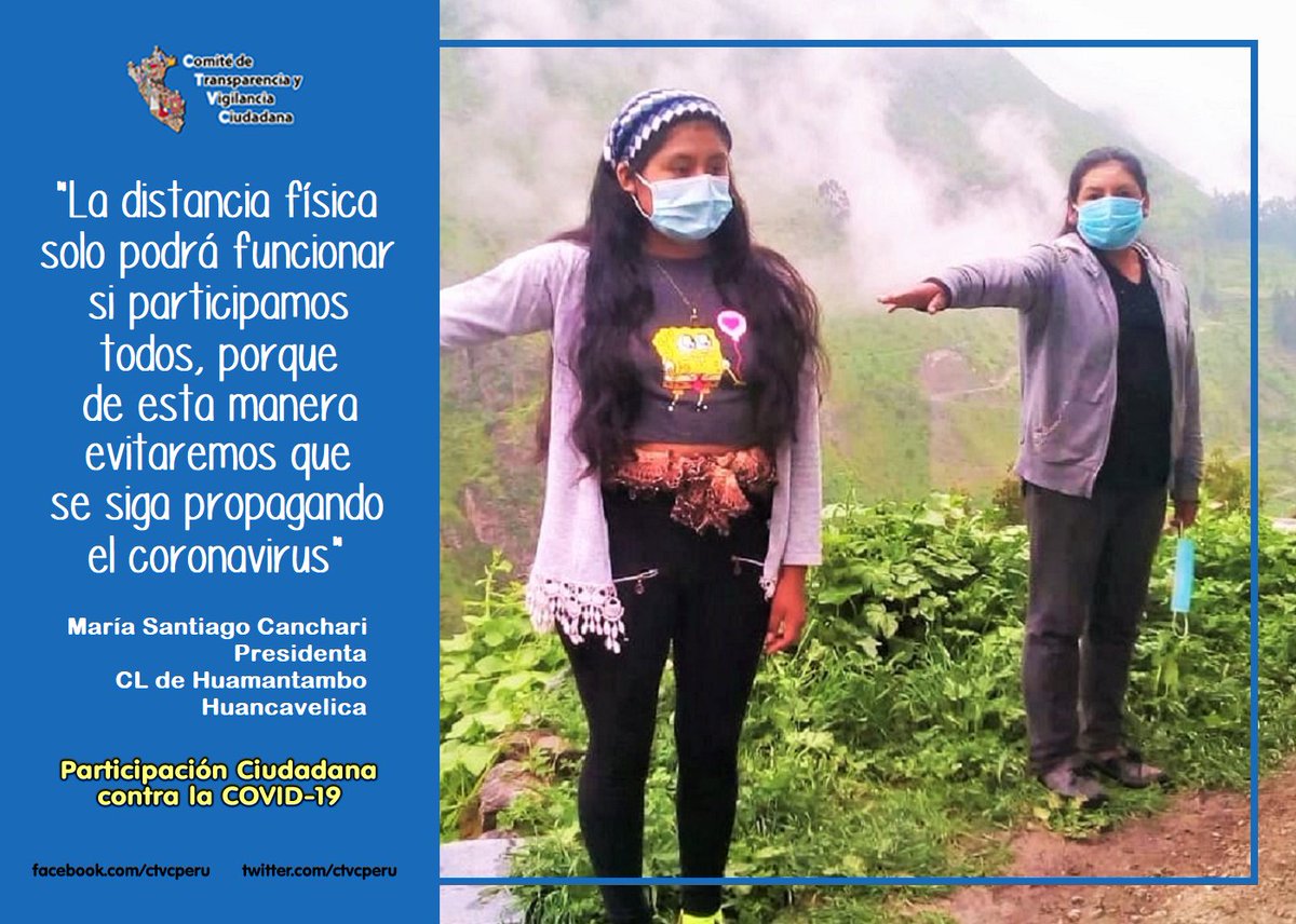 ctvcperu's tweet photo. #CTVCteCuida l María Santiago, presidenta del Comité Local de Huamantambo, Huancavelica, exhorta a mantener la distancia física para prevenir nuevos contagios.
📍#ParticipaciónCiudadana contra la #COVID19
#CTVCenAcción #CTVCtips @Minsa_Peru @OPSOMSPeru https://t.co/kKJGGSWu41