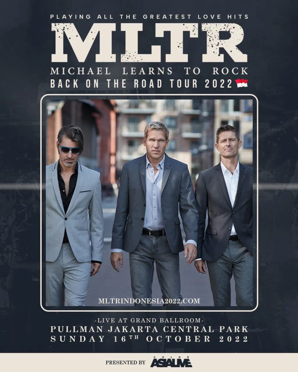 MLTRIndonesia's tweet photo. TOMORROW!
MICHAEL LEARNS TO ROCK - BACK ON THE ROAD TOUR 2022 LIVE IN INDONESIA

Live at Grand Ballroom Pullman Jakarta Central Park
16 October 2022 at 7PM

#MLTRLiveInIndonesia2022
#BackOnTheRoadTour2022 https://t.co/J2uXuh5ncg
