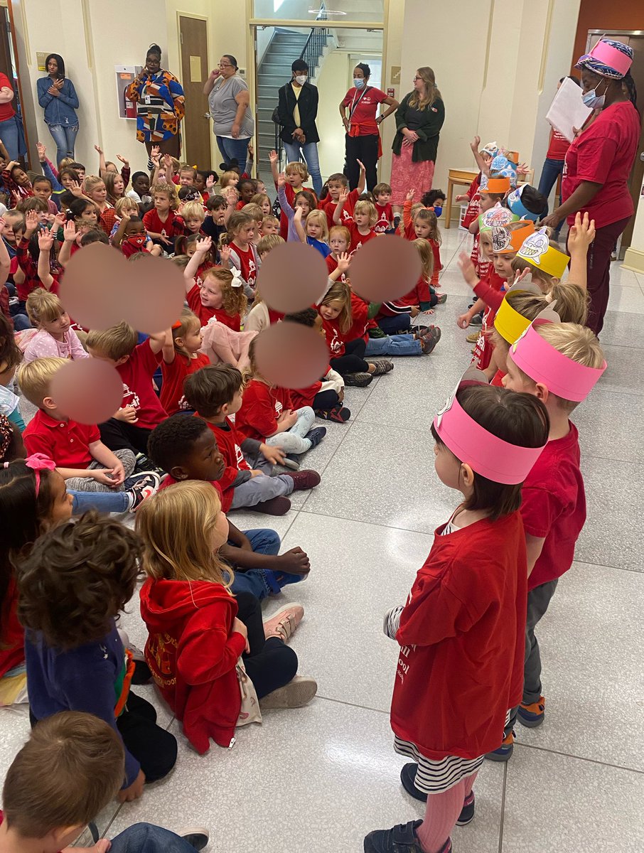 PeabodyLibrary1's tweet photo. PreK &amp; K students @peabodywatkins ROCKED THE RED for the 2nd time this year! To celebrate the end of Hispanic Heritage Month, we sang “Amigos Amigos” with our music teacher and joined Ms. Syquia’s PreK 3 class in singing the Spanish version of “Baby Shark”! @dcpublicschools https://t.co/XQEF4Chu3A