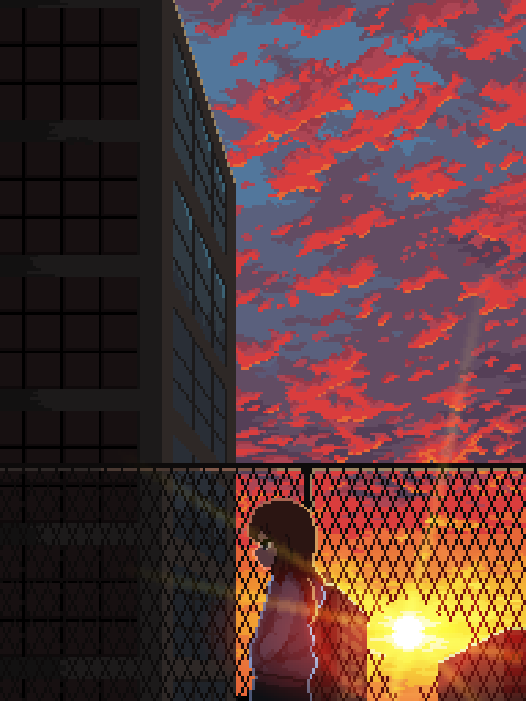 DailyPixelBot's tweet image. "city sunset
#pixelart #ドット絵"

Artist: @melit_maki