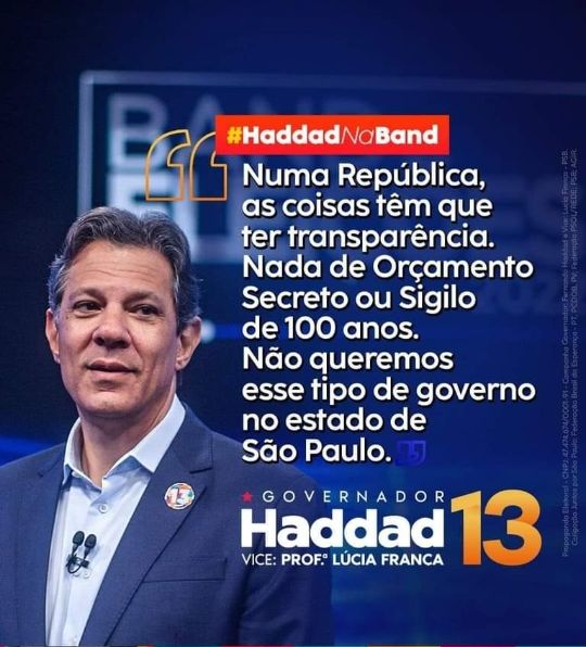 lula_cris's tweet photo. #HaddadNoSBT Atenção, hj tem mais uma aula de humanidade e competência com o Haddad! https://t.co/phqJXWS74u
