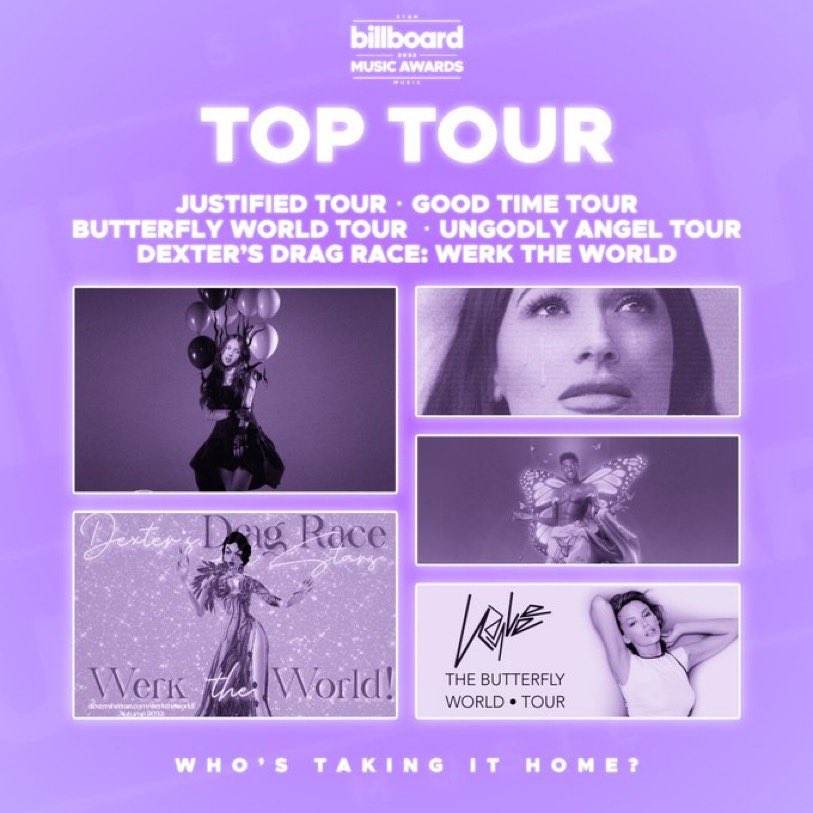 QueensOfSM's tweet photo. @kikikitschy @SMBBMAs @IggyAziIIion @reaIjanet @kayIeemusic @eveIyngrande13 @astraeilish @JericoNalik @thejicknonas_ @Marteenglover @dexsheeran @RealCameran 💜 #TopTour | Finalists

✩ @kayIeemusic / Butterfly World Tour
✩ @eveIyngrande13 / Justified Tour
✩ @Marteenglover / Ungodly Angel Tour
✩ @astraeilish / Good Time Tour
✩ @dexsheeran / Werk The World Tour https://t.co/1c8NUBr0jq
