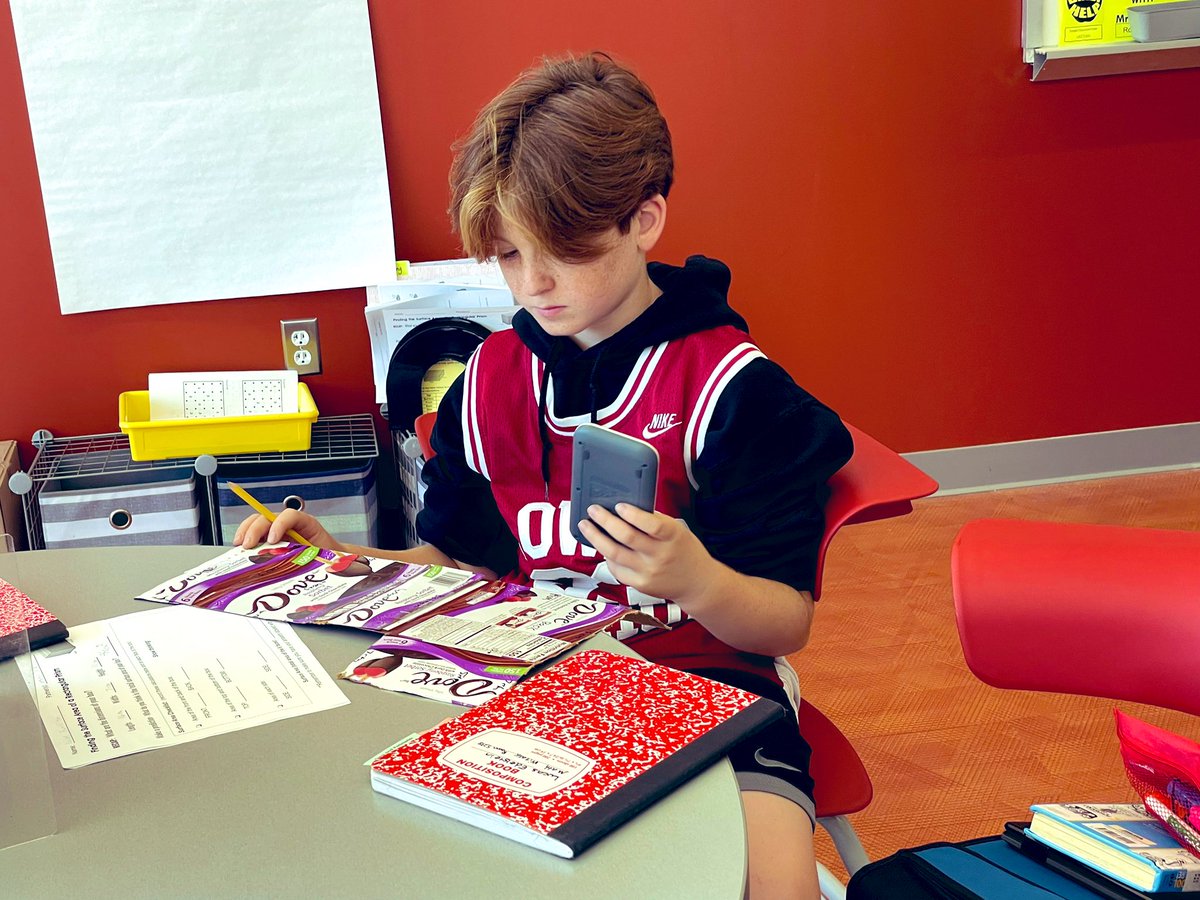 Falconet75's tweet photo. These math Wizards explored surface area by deconstructing boxes to determine the amount of cardboard used to make the box.  @NSMSliteracy6 @RyanWOHara https://t.co/b0IZZGOC8y