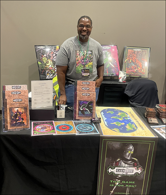 EverLoreGame's tweet photo. Here are a few pics from #CinCityCon. We ran some great events and met fun &amp; creative people. Now we're getting some local #EverLore gaming groups going. Give us a shout to learn more about our classless &amp; level-less #TTRPG. This Game Is For You! #EverLoreGame https://t.co/CpzLavDGC8