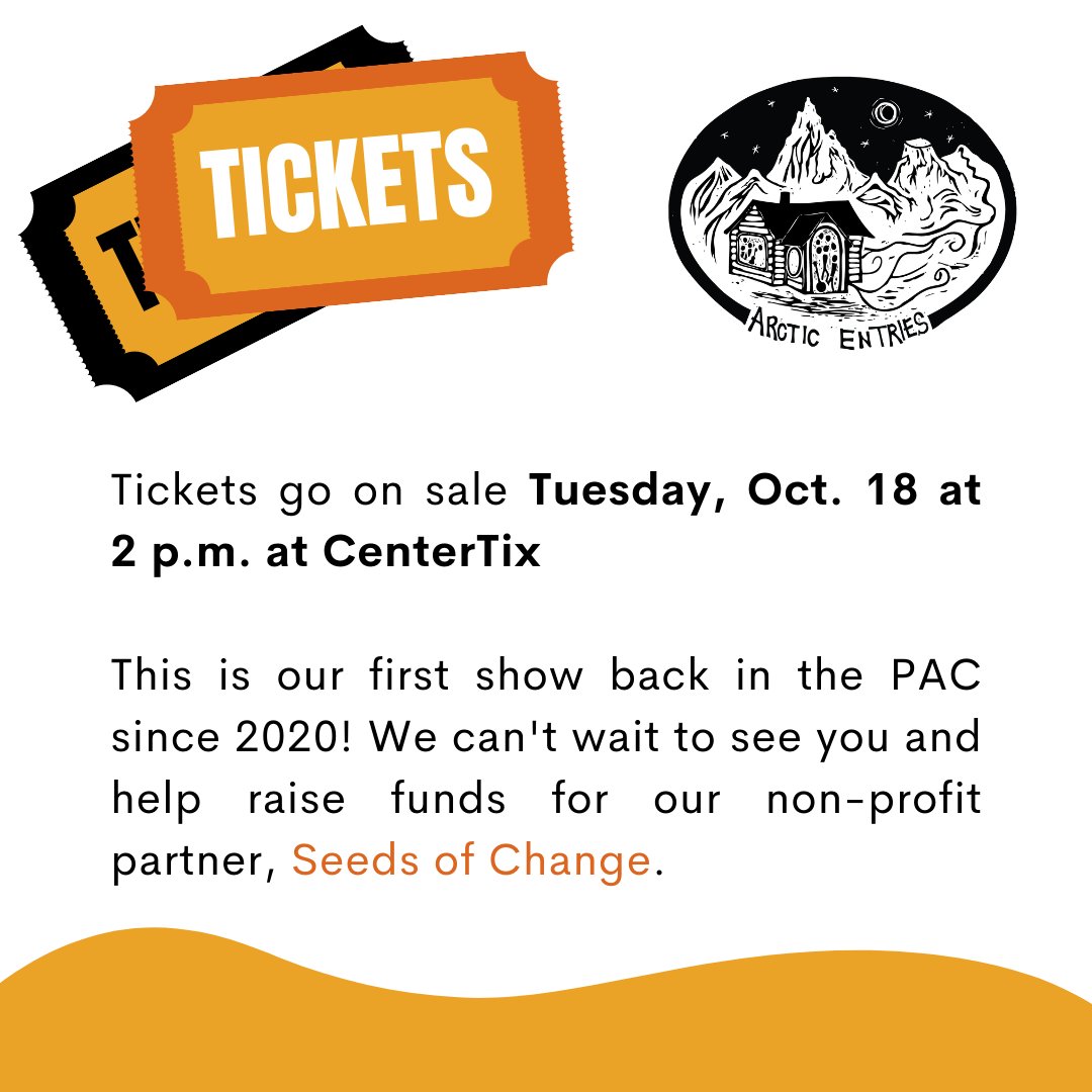 ArcticEntries's tweet photo. Get ready for our first show of Season 13! Tickets go on sale @CenterTix
 next week for the upcoming show:

Like a Phoenix: Stories of Flaming Out, Giving In, and Rising Up on Tue, Oct. 25, 7:30 p.m. at the 
@AlaskaPAC https://t.co/s8IU8Rymxu