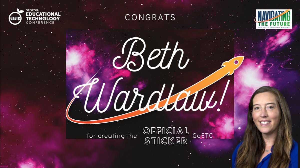 GaETConf's tweet photo. The Official 2022 GaETConf Sticker has been decided!  Will you be attending this year to see the winning Design created by Beth Wardlaw! @GaETConf #NavigatingTheFuture #GaETC22
https://t.co/f5DNDjg9fY https://t.co/XVYdRTjri0