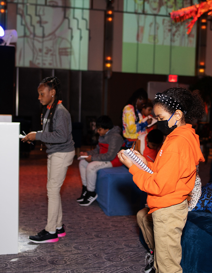 studioinaschool's tweet photo. Studio's 45th Anniversary celebration continues as we celebrate with an Art Making Day! Studio NYC students spent today live sketching at the Ziegfeld Ballroom, where their artworks were proudly displayed and celebrated by guests the night prior. #Studio45Gala #ArtMakingDay https://t.co/pPyfnLuoAT