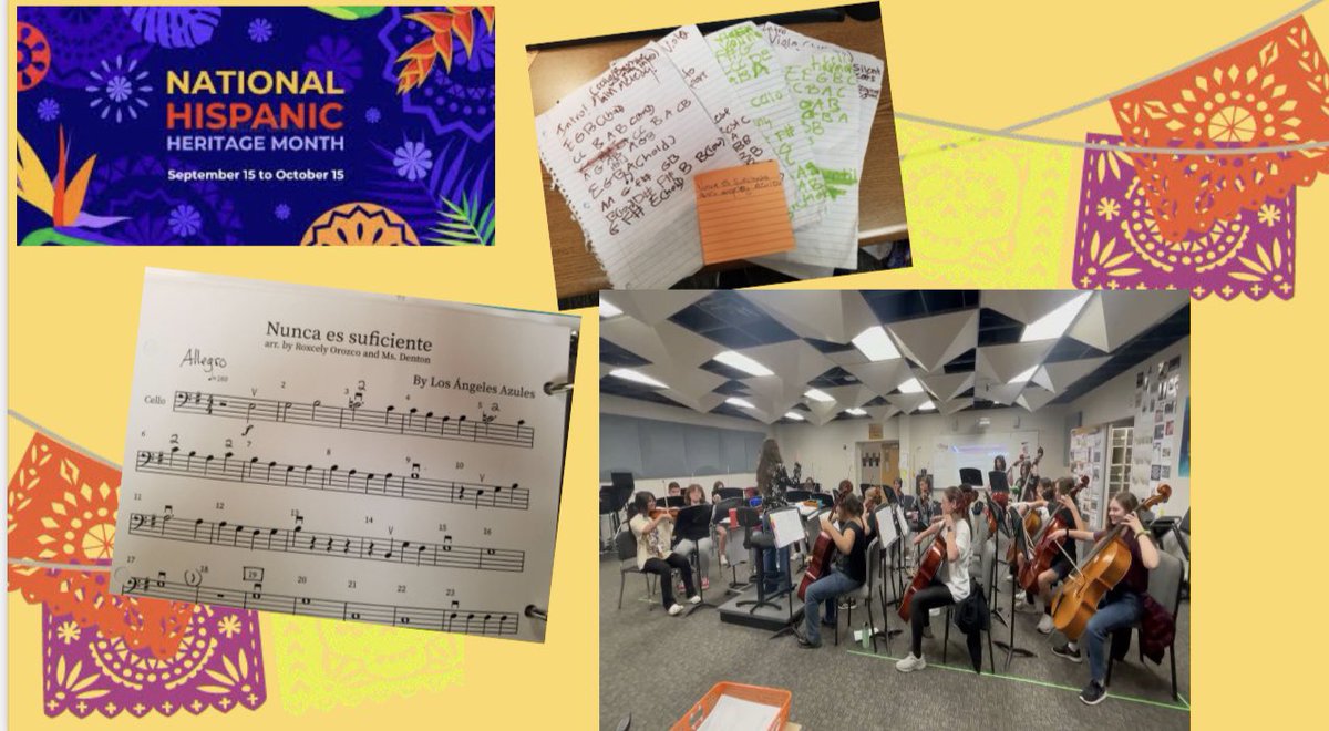 SarahMcClain_1's tweet photo. Take a look at this awesomeness happening @rwestjh! Shout out to @MsTDenton for going over and beyond for her students! 🧡💙 @KimberlyKindred @CarissaCarey @BagheriPantea #exceedthevision  #RISDHonorsHeritage #RISDHispanicHeritageMonth https://t.co/ZaIFfPoaCN