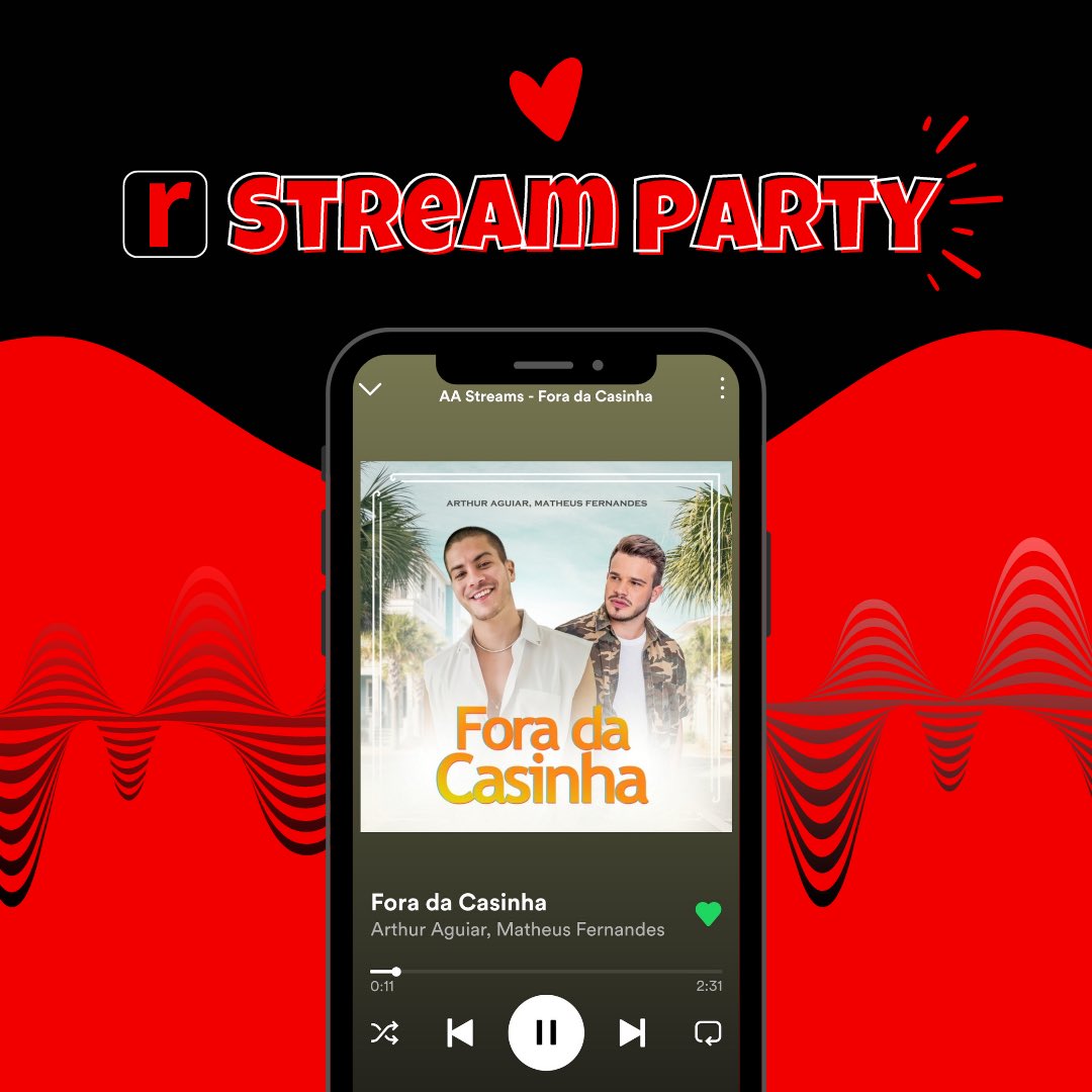 🎶 STREAM PARTY PORTAIS - Fora da Casinha 🎶

<a href="/renaissanceapp/">Renaissance</a> <a href="/aguiarthur/">Arthur Aguiar</a> 

📌Link da sala: ren.fm/2UiFyRUzgEACJf…

📌Link da Playlist: open.spotify.com/playlist/6wRLY…

🎯 Meta: 500 Streams 

⏰ Encerra: 23:00h