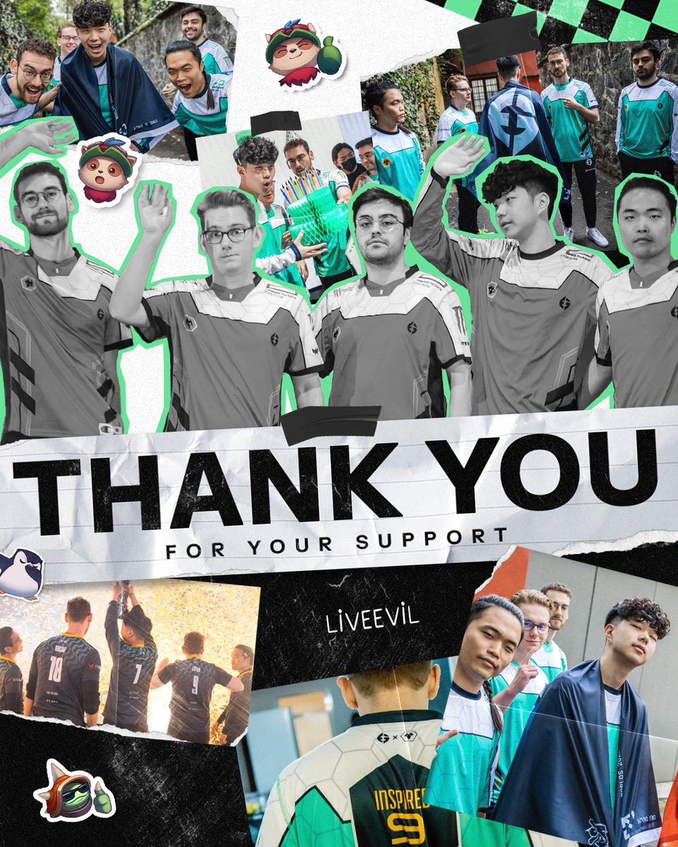 EvilGeniuses's tweet photo. Proud of this team and for having an unforgettable year!
From lifting the LCS trophy in Houston, representing NA at MSI, and appearing in our first Worlds, you've been part of our #LIVEEVIL journey each step of the way. Evil never stays down for long—see you next season. https://t.co/0iQT2j9Dw6