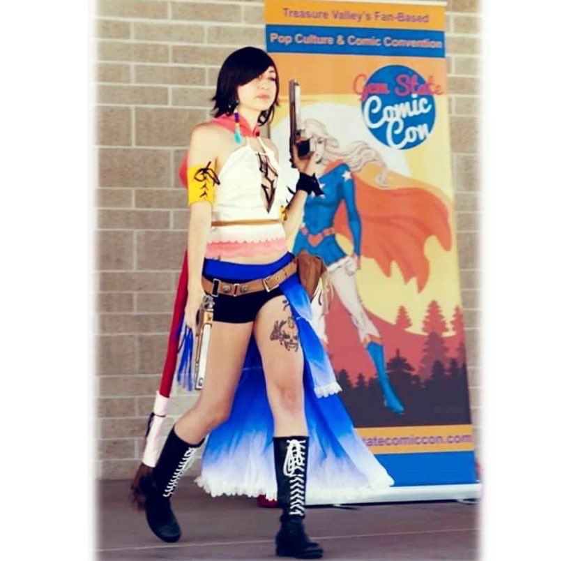 cosplaymandy's tweet photo. These photos of the Yuna Gunner outfit from FFX-2 cosplay my partner and I made as a commission are absolutely gorgeous! #cosplay #cosplayer #yunacosplay #yunacosplayer #finalfantasycosplayer #ffx2 #ffx2cosplay #ffx2yuna #yunagunner #yunagunnercosplay #gamecosplay #gamecosplayer https://t.co/RrA3aWzkI2