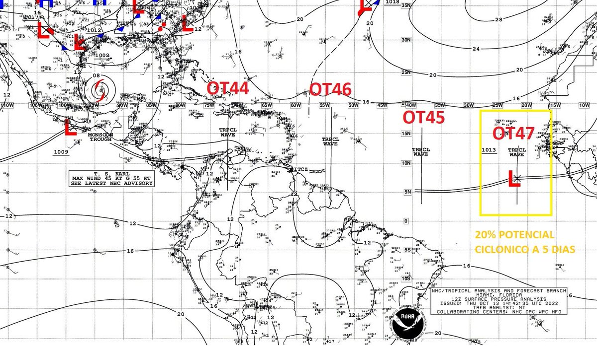 sadrashjs's tweet photo. ✍🏻 Vean éste tren de Ondas Tropicales, encabezado por OT44 que ya se encuentra en el Caribe central. 🌩 | La #OT44 ( Onda Tropical 44) sigue firme su paso y estará cerca de nuestra región el 15 de Octubre. | Así que mucha atención #Nicaragua para el fin de semana con las lluvias. https://t.co/w3OPSqcGti