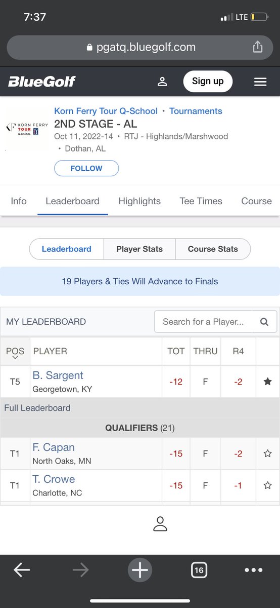 know_carry's tweet photo. Clutch performances from @SargentGolf10 and @golfmanben to punch their tickets to @KornFerryTour Final Stage!! #seeyouinsavannah

@resolute_sports @acaseofthegolf1 @WKUMensGolf @PackMensGolf https://t.co/GiUxO7Mdd1