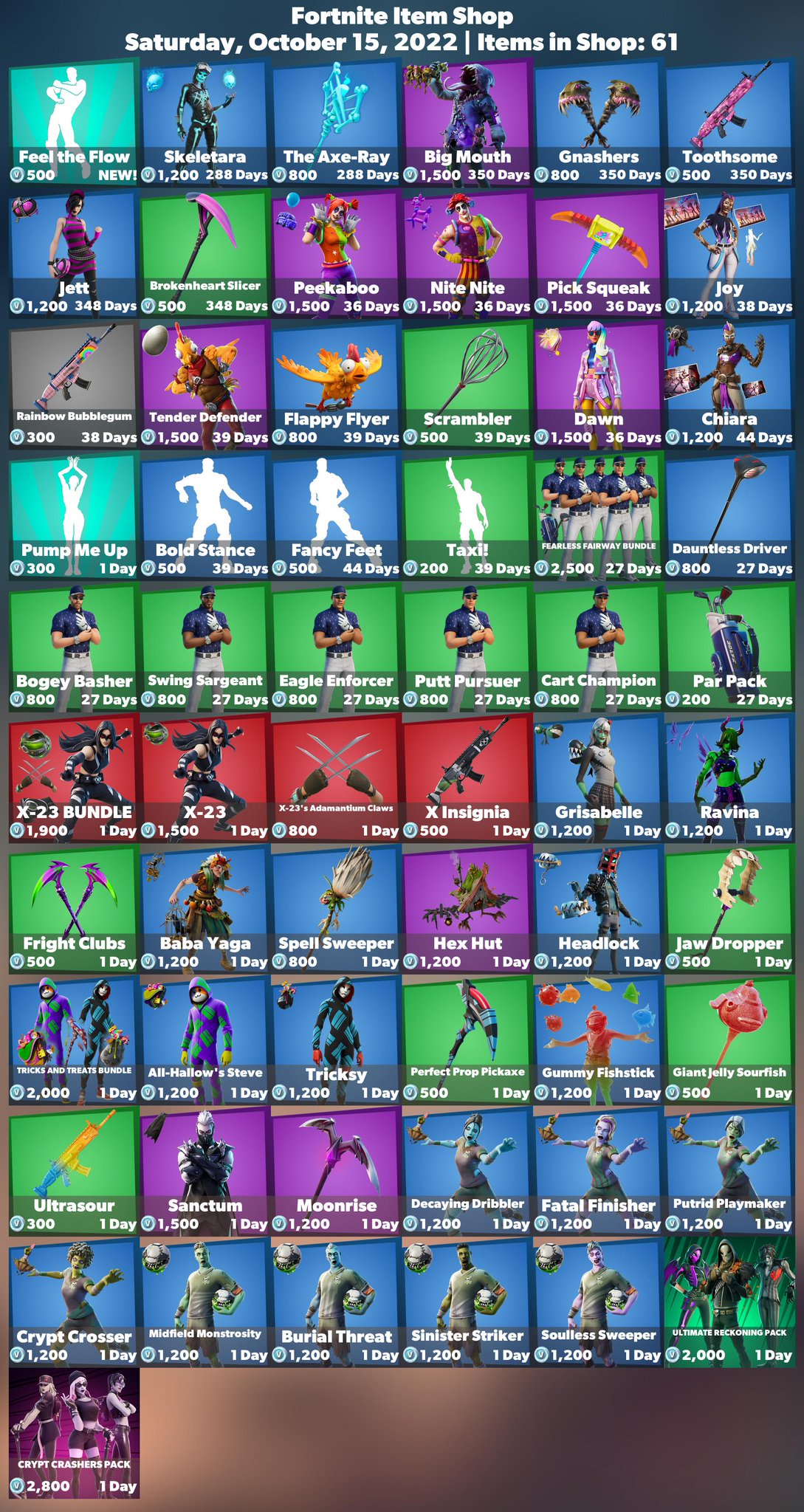iFireMonkey on Twitter: "🛒 #Fortnite Item Shop ⏰ Saturday, October 15