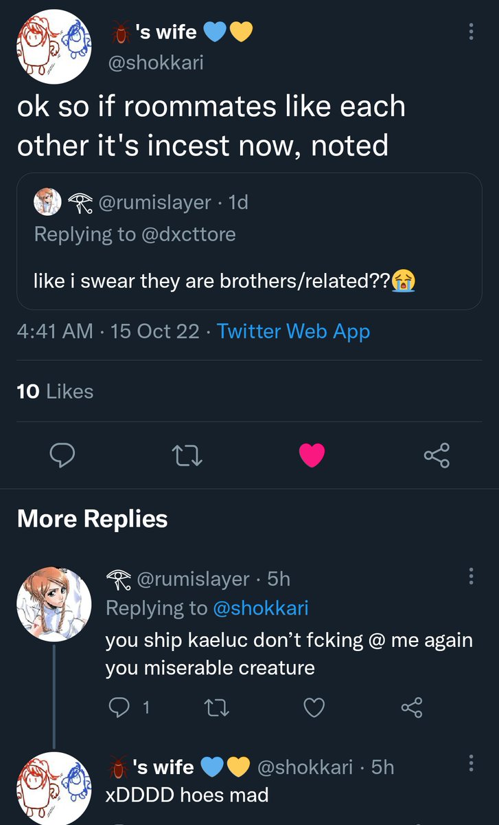 Kalli_Marii's tweet photo. This was interesting to see in the morning 😭

Roomates = incest now everyone! https://t.co/BbVhYdSZco